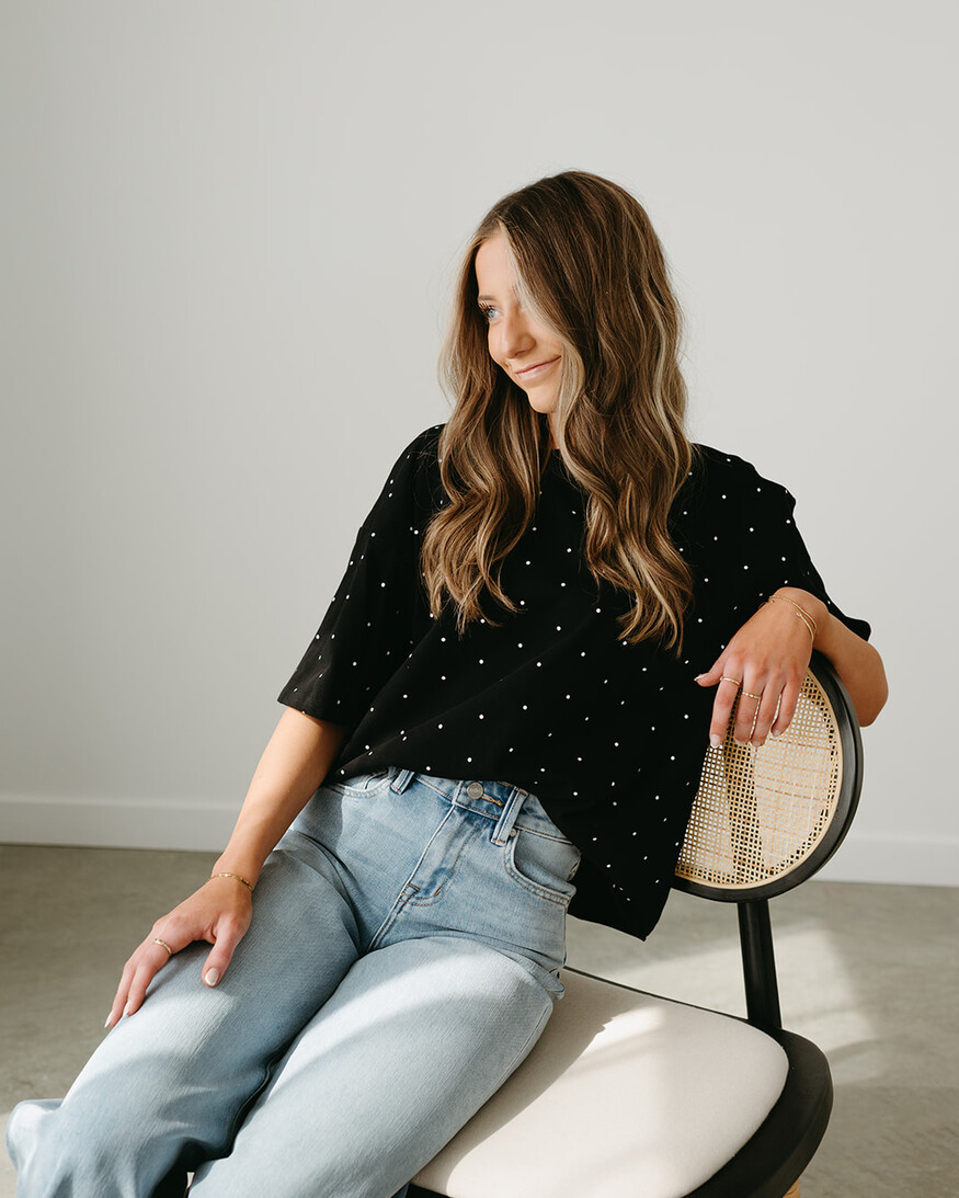 Brunette The Label Polka Dot Boxy Tee