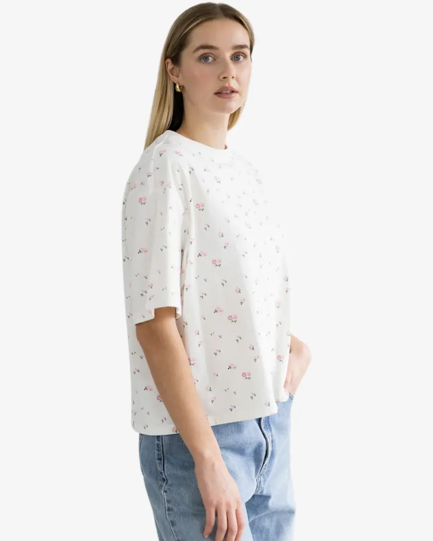 Brunette The Label Floral Boxy Tee