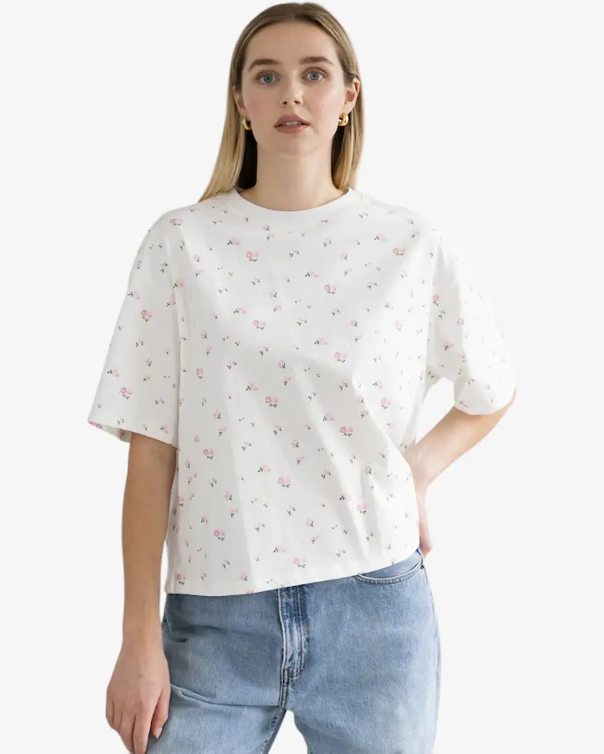 Brunette The Label Floral Boxy Tee