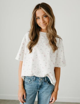 Brunette The Label Floral Boxy Tee