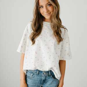 Brunette The Label Floral Boxy Tee