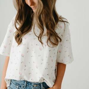 Brunette The Label Floral Boxy Tee