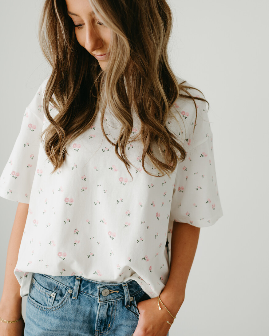 Brunette The Label Floral Boxy Tee