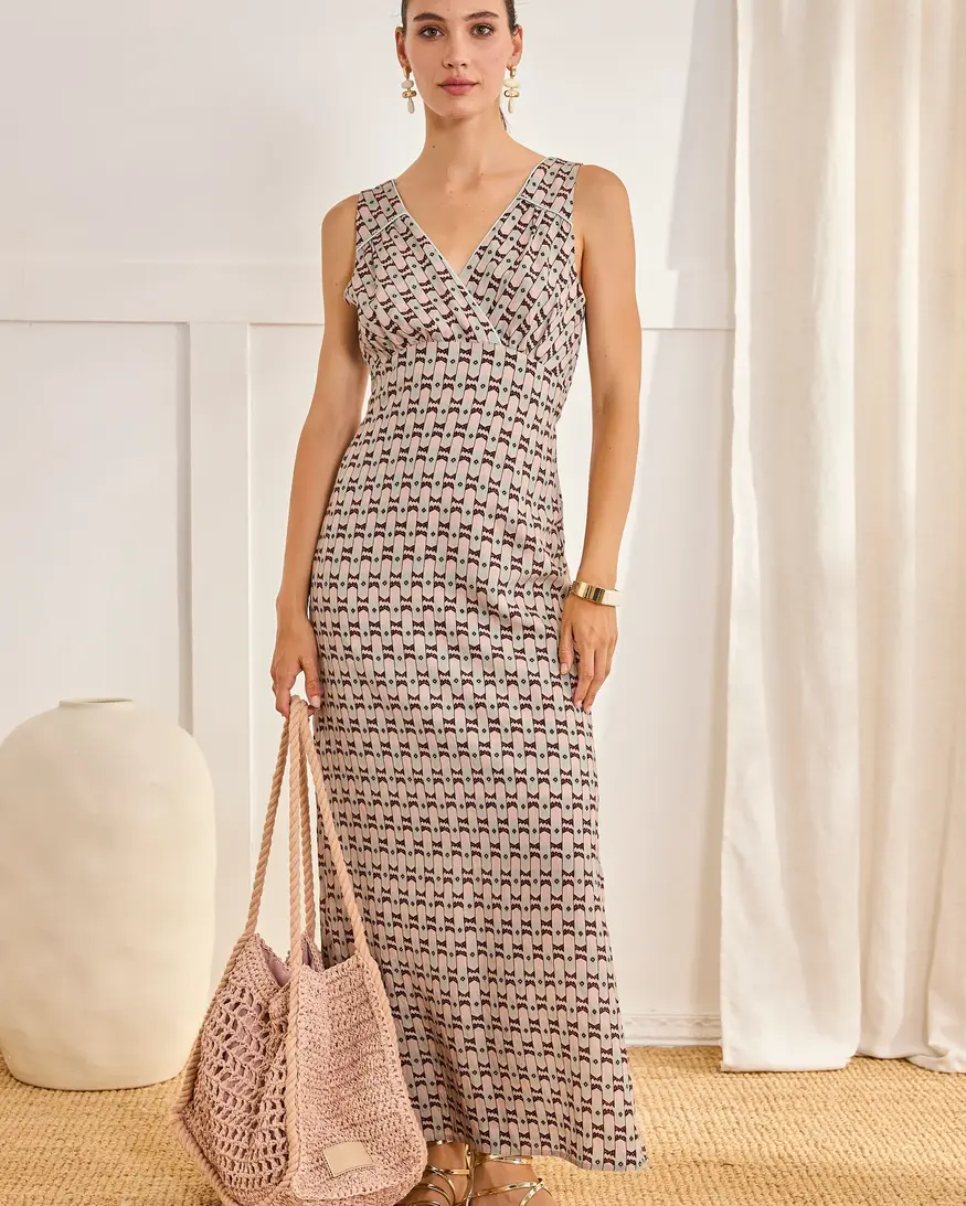 NKN Lerisita Retro Print Maxi