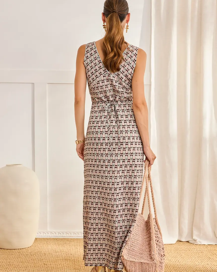 NKN Lerisita Retro Print Maxi
