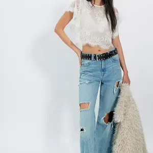 Free People Lunar Ash Lace Top