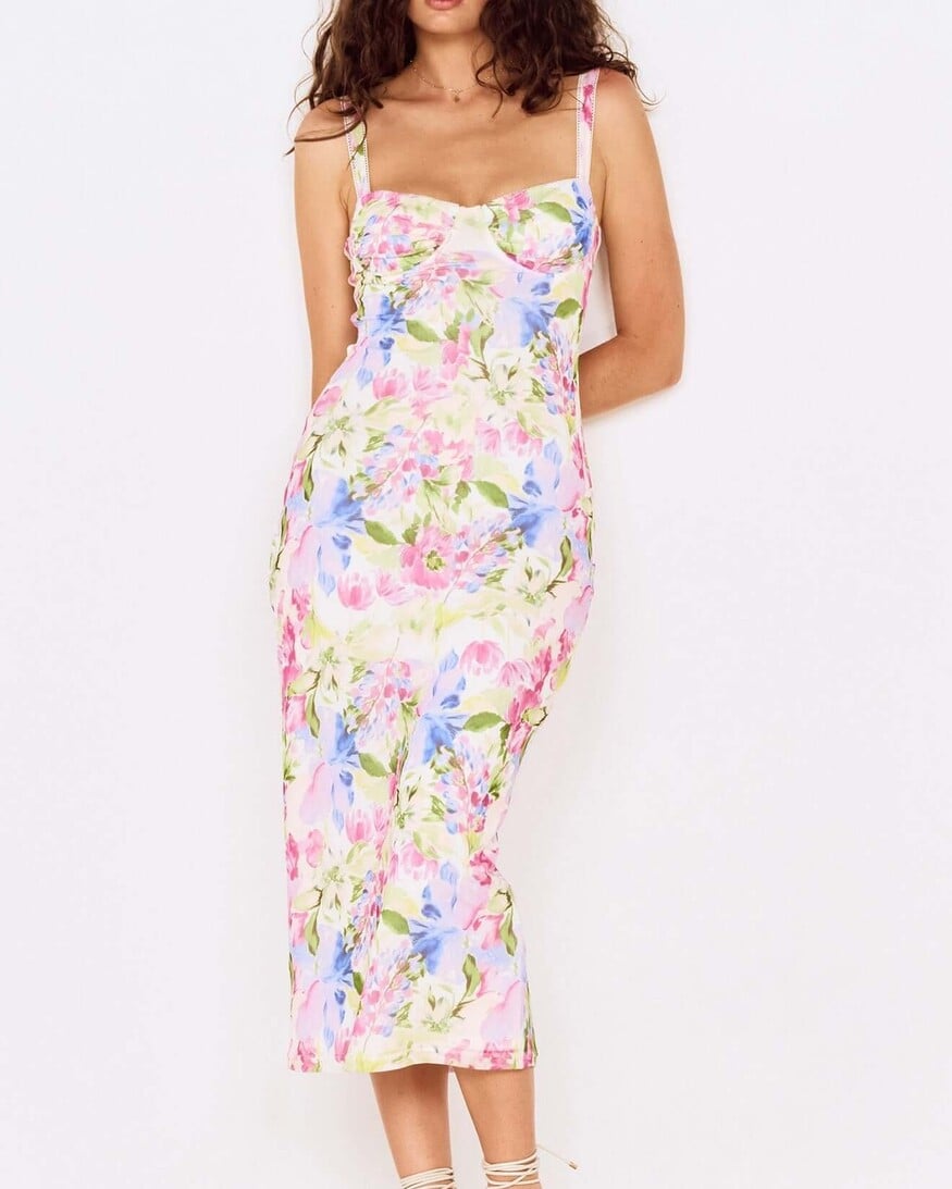 Mink Pink Celina Mesh Midi Dress