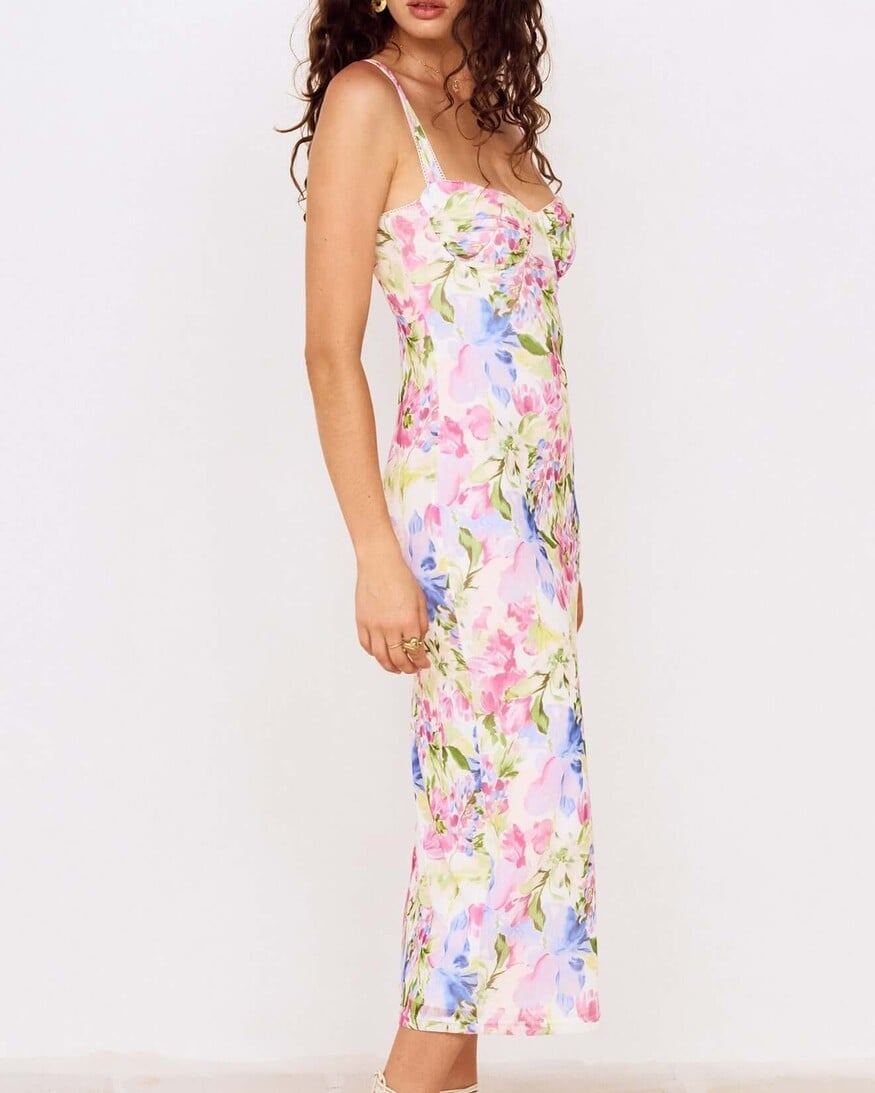 Mink Pink Celina Mesh Midi Dress