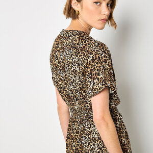 Apricot Zip Front Utility Dress