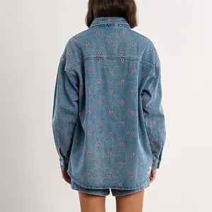 Molly Bracken Heart Embroidered Overshirt