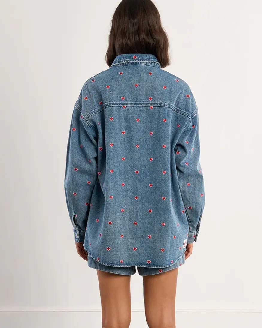 Molly Bracken Heart Embroidered Overshirt