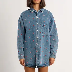 Molly Bracken Heart Embroidered Overshirt