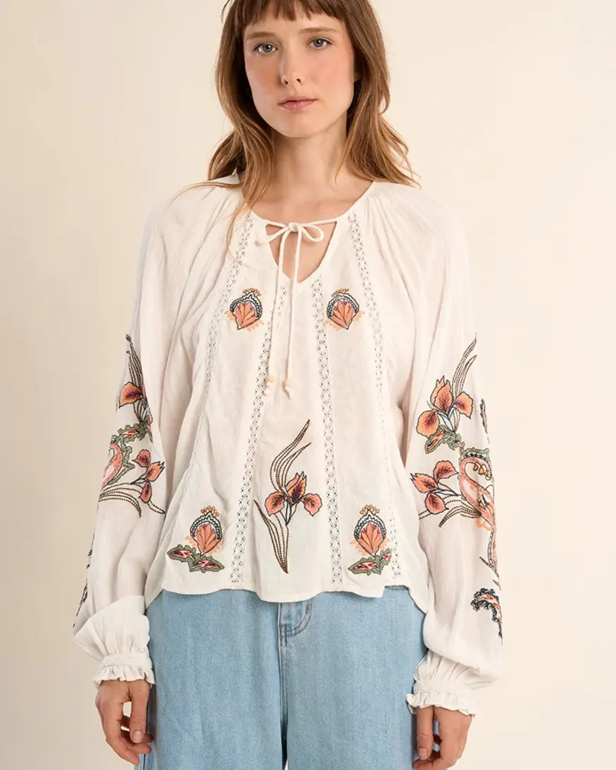 Molly Bracken Maren Embroidered Blouse