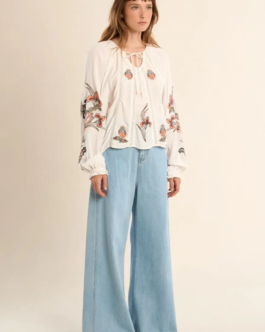 Molly Bracken Maren Embroidered Blouse