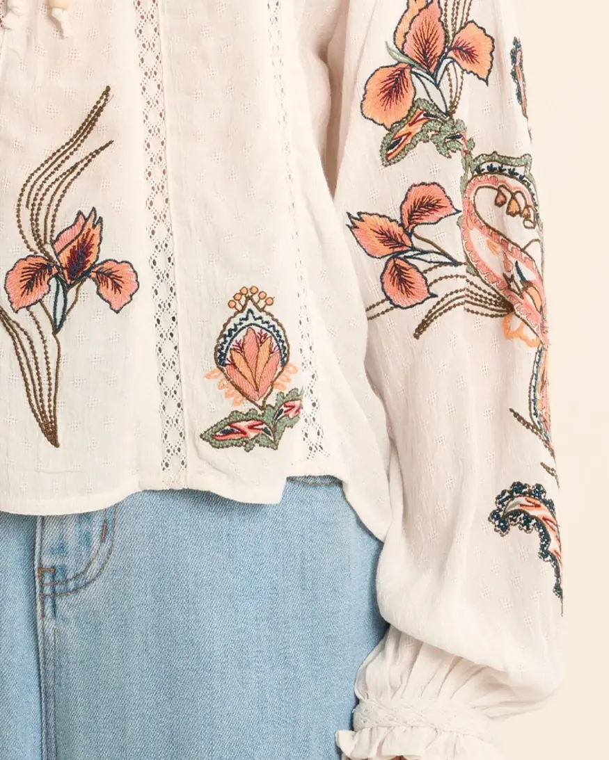 Molly Bracken Maren Embroidered Blouse