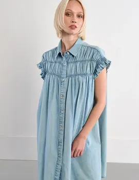 Molly Bracken Miriam Smock Denim Mini