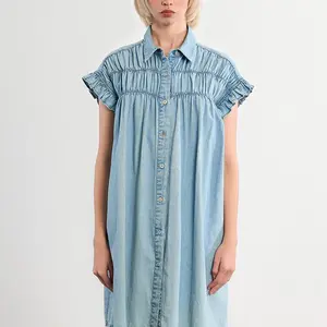 Molly Bracken Miriam Smock Denim Mini