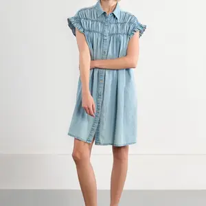 Molly Bracken Miriam Smock Denim Mini
