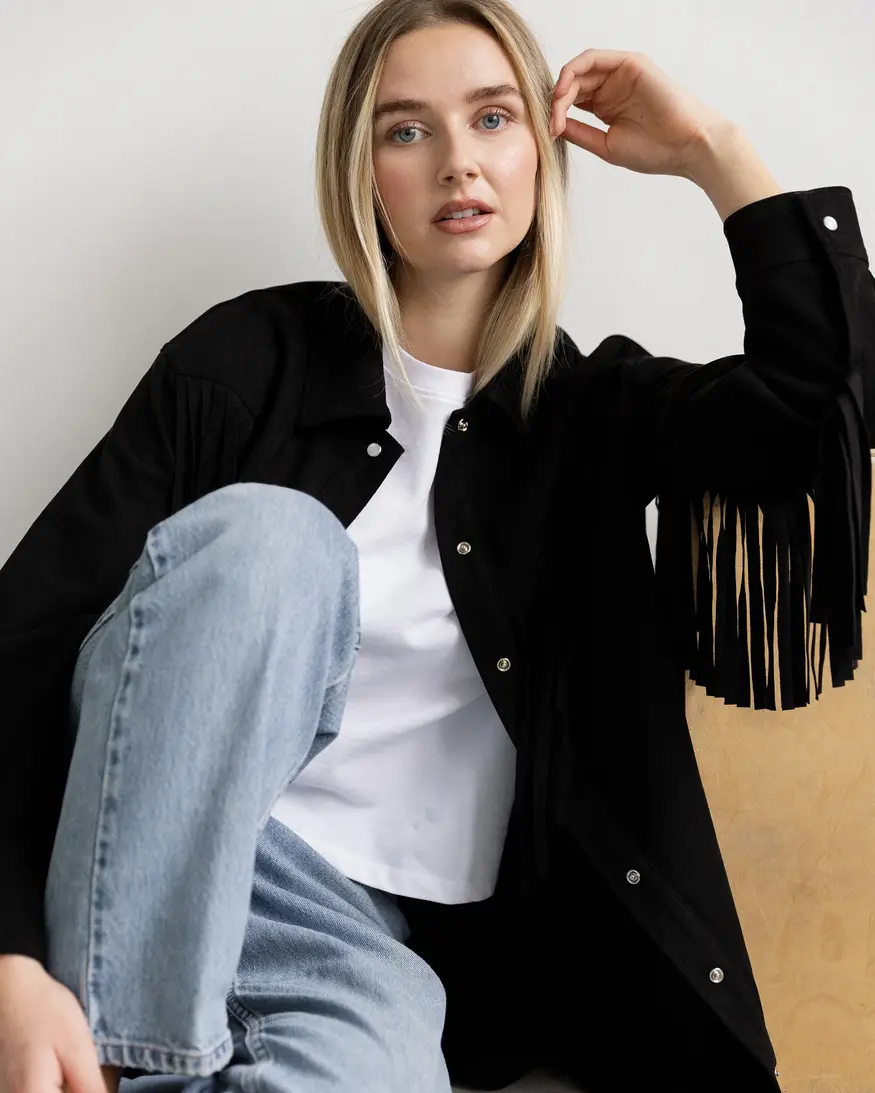 Brunette The Label Shania Fringe Jacket