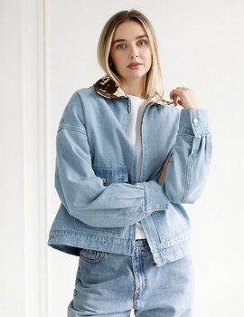 Brunette The Label Cow Collar Boxy Denim Jkt