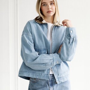 Brunette The Label Cow Collar Boxy Denim Jkt