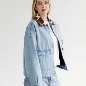 Brunette The Label Cow Collar Boxy Denim Jkt