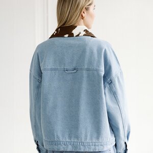 Brunette The Label Cow Collar Boxy Denim Jkt