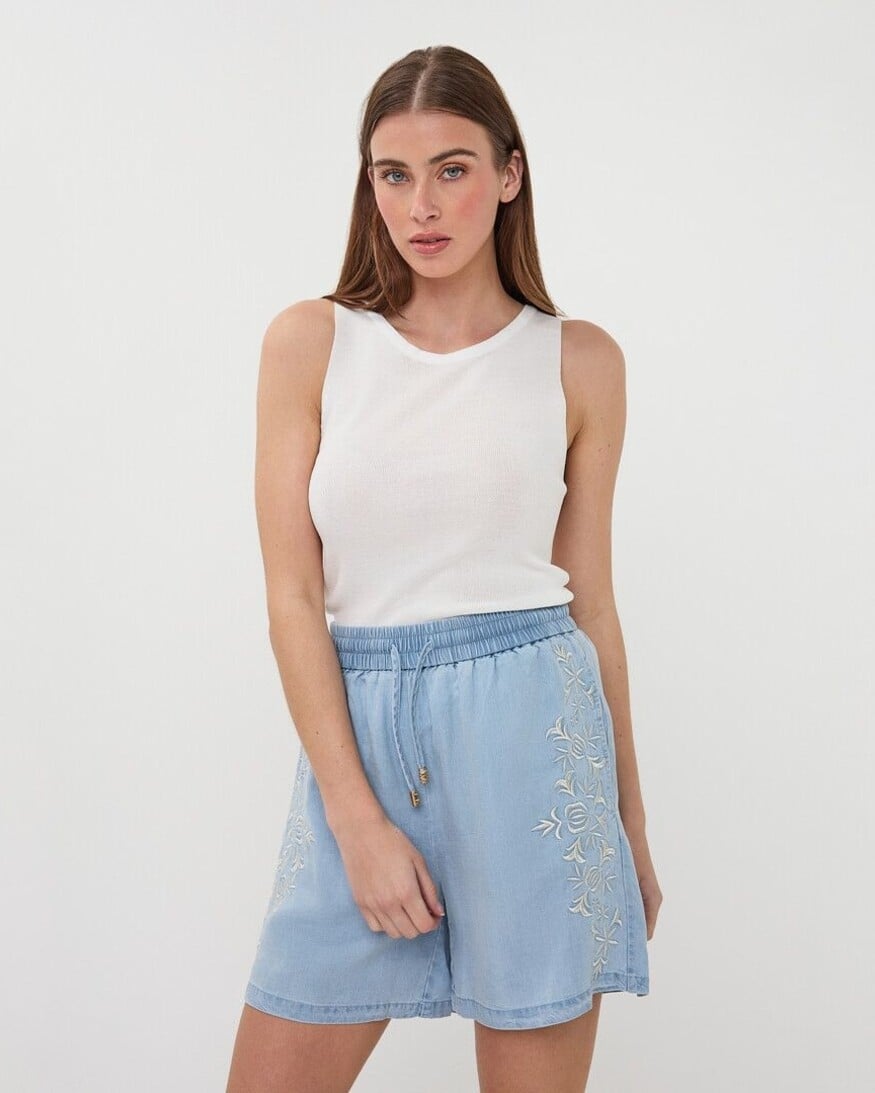 Esqualo Danny Embroidered Shorts