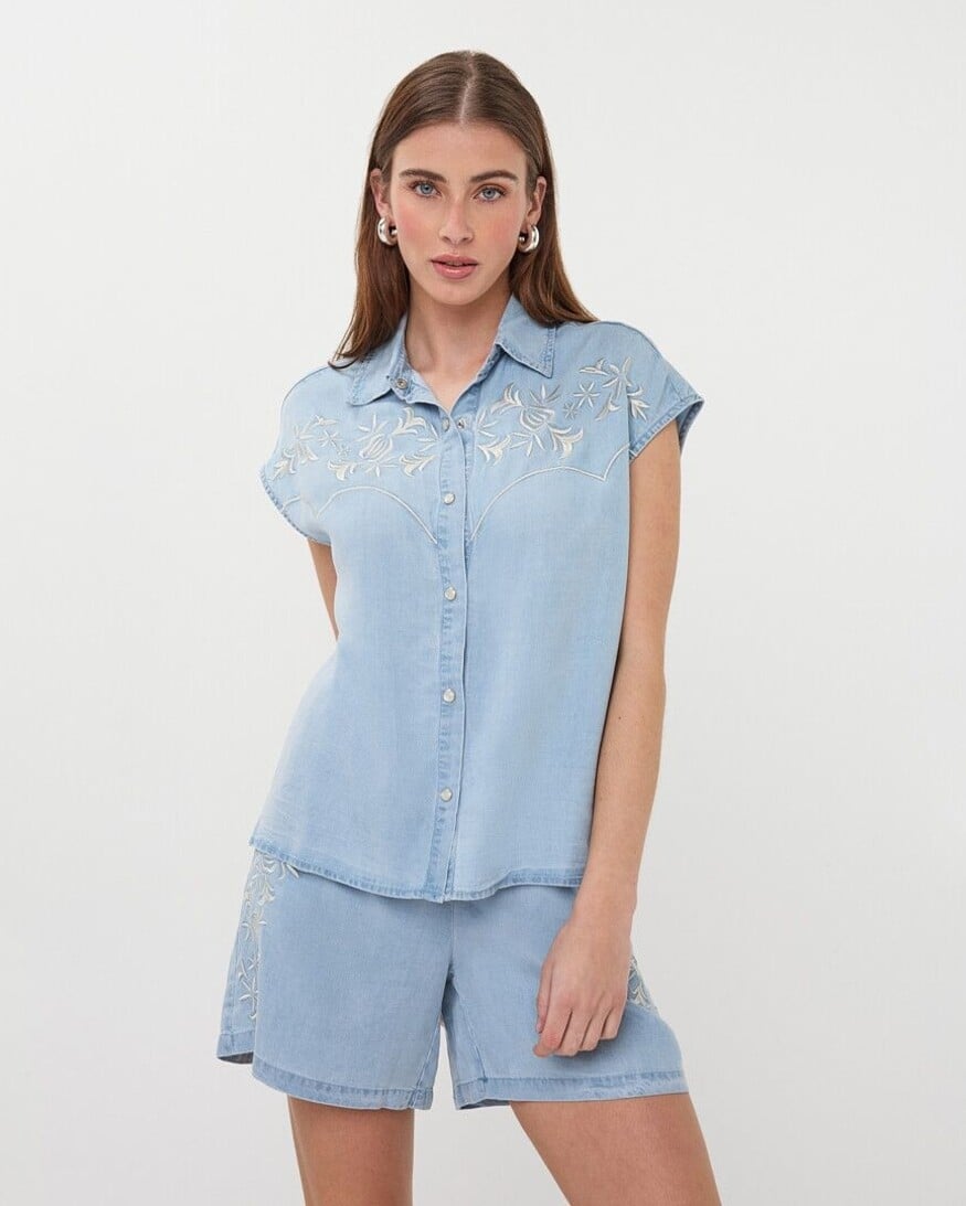 Esqualo Darcia Embroidered Top