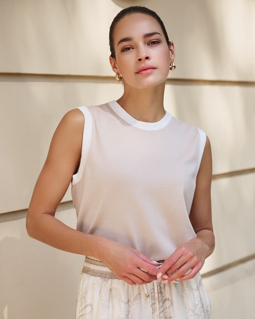 Esqualo Demona Contrast Slvlss Knit