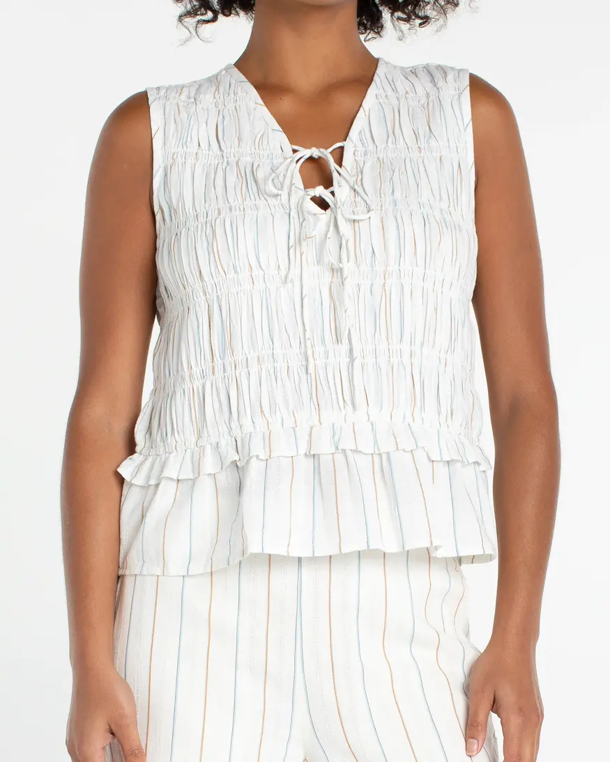 Liverpool Slvls Tie Front Woven Top