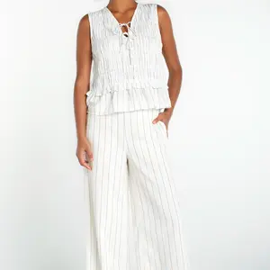 Liverpool Slvls Tie Front Woven Top