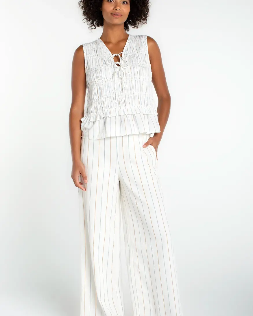 Liverpool Slvls Tie Front Woven Top