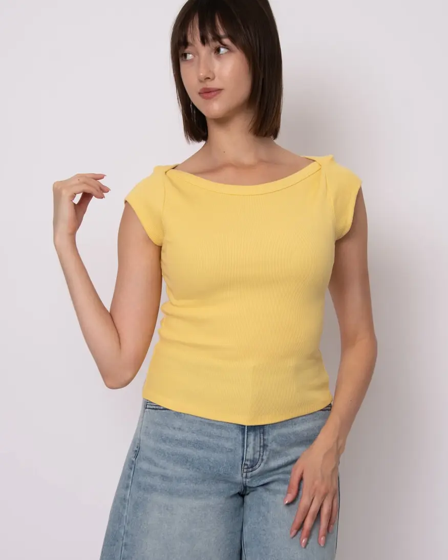 RD Style Kelly Boat Neck Cap Sleeve