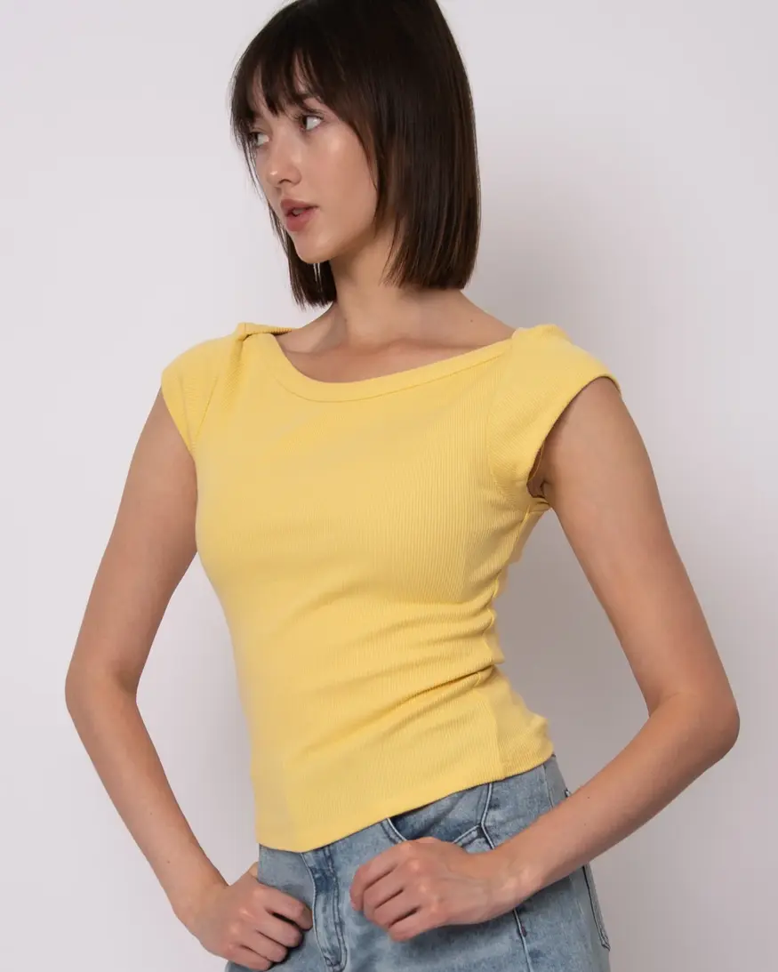 RD Style Kelly Boat Neck Cap Sleeve