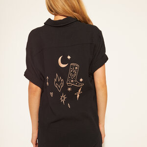 John + Jenn Wade SS Gauze Button Up