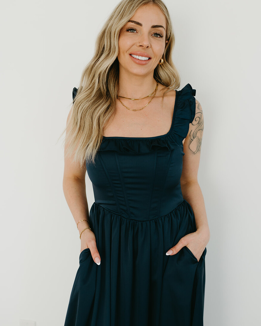Lulus Jacey Corset Midi Dress