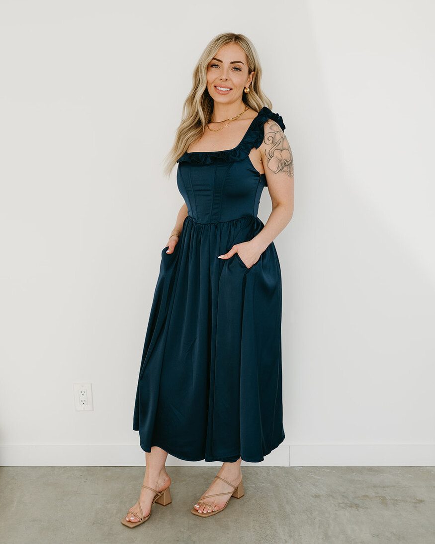 Lulus Jacey Corset Midi Dress