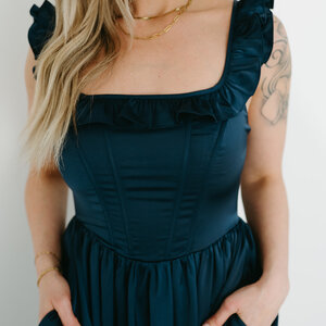 Lulus Jacey Corset Midi Dress
