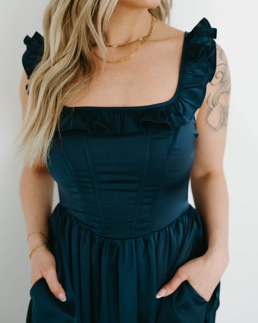 Lulus Jacey Corset Midi Dress