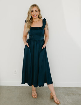 Lulus Jacey Corset Midi Dress