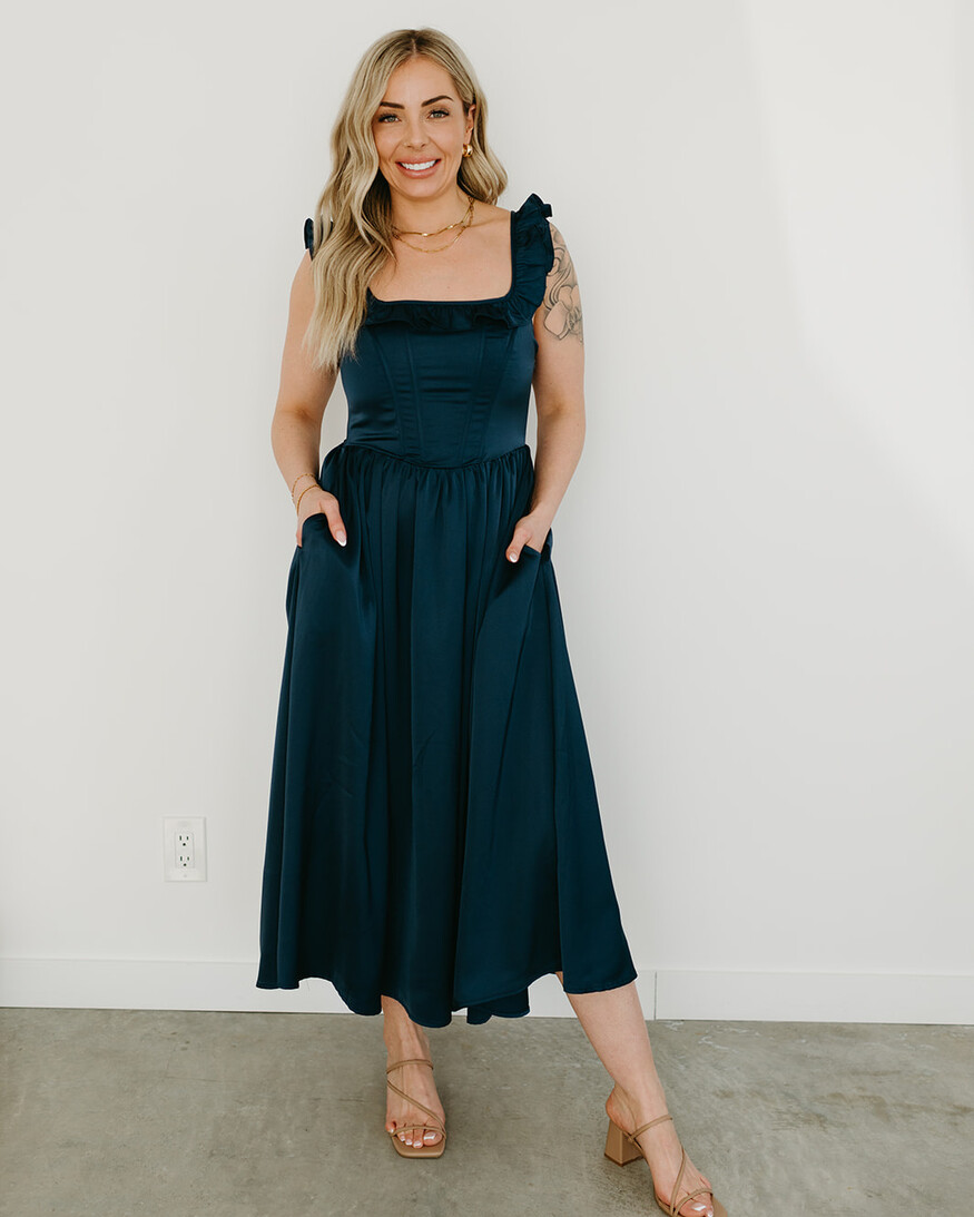 Lulus Jacey Corset Midi Dress