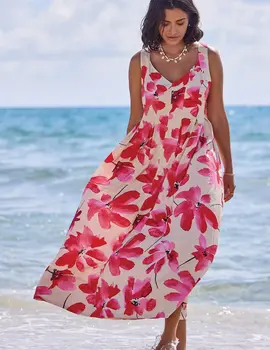 Tribal Lakia Lined Slvlss Dress