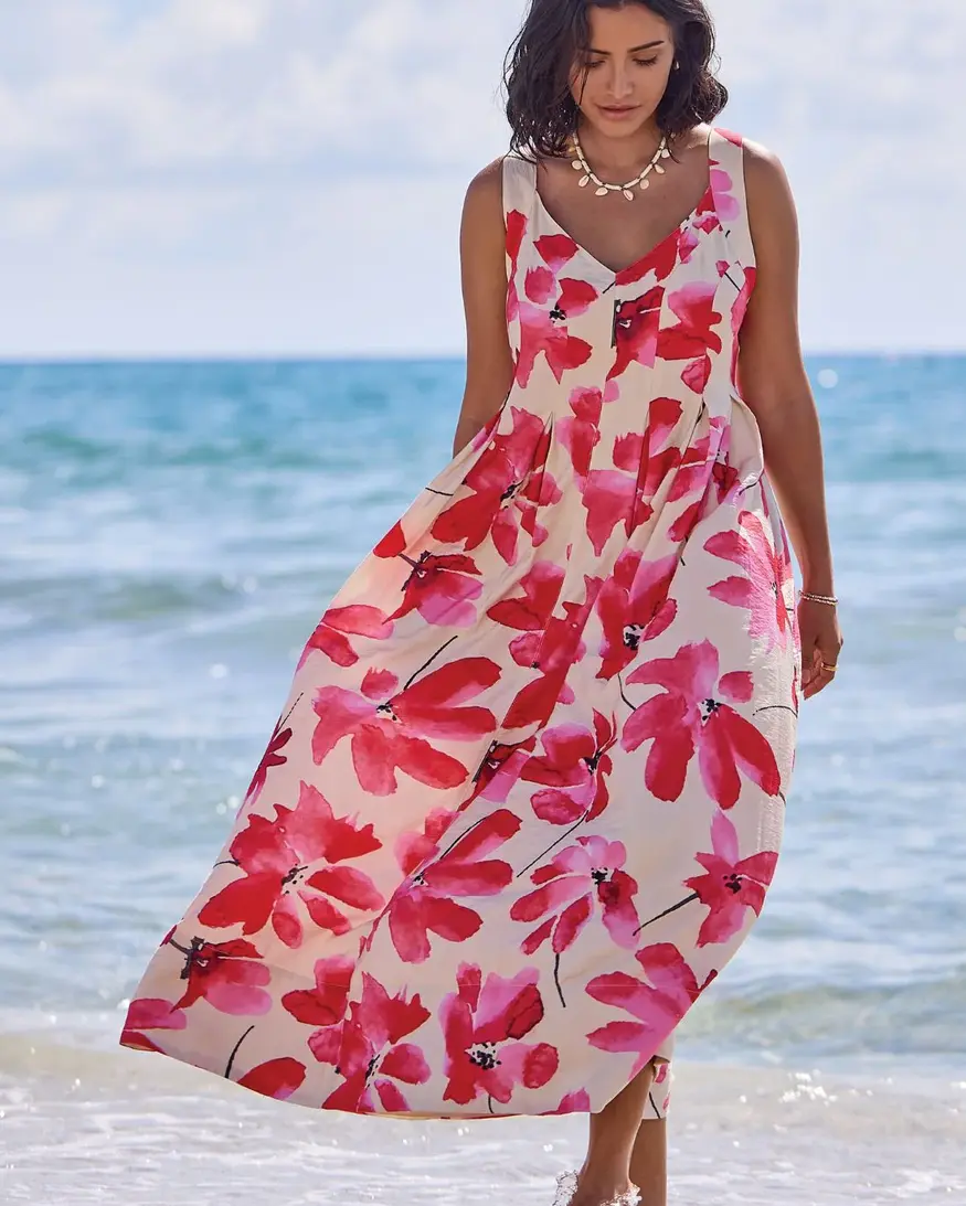 Tribal Lakia Lined Slvlss Dress