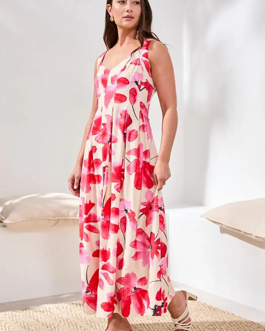Tribal Lakia Lined Slvlss Dress