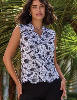 Tribal Leerit Slvlss Blouse