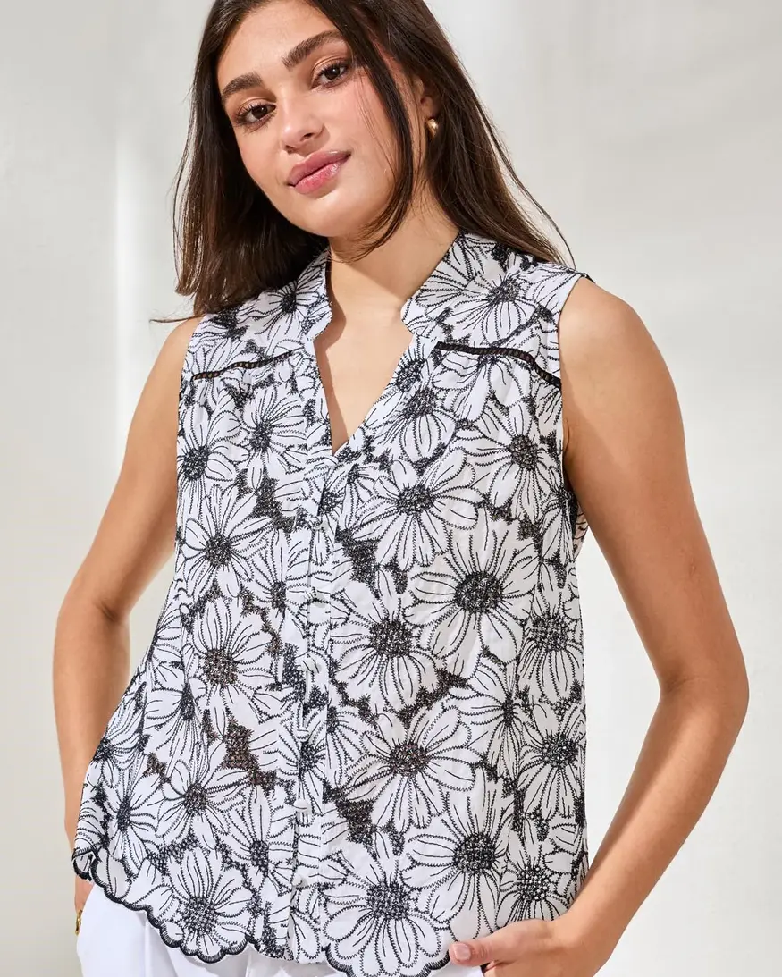 Tribal Leerit Slvlss Blouse