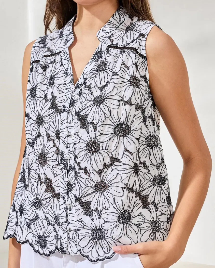 Tribal Leerit Slvlss Blouse