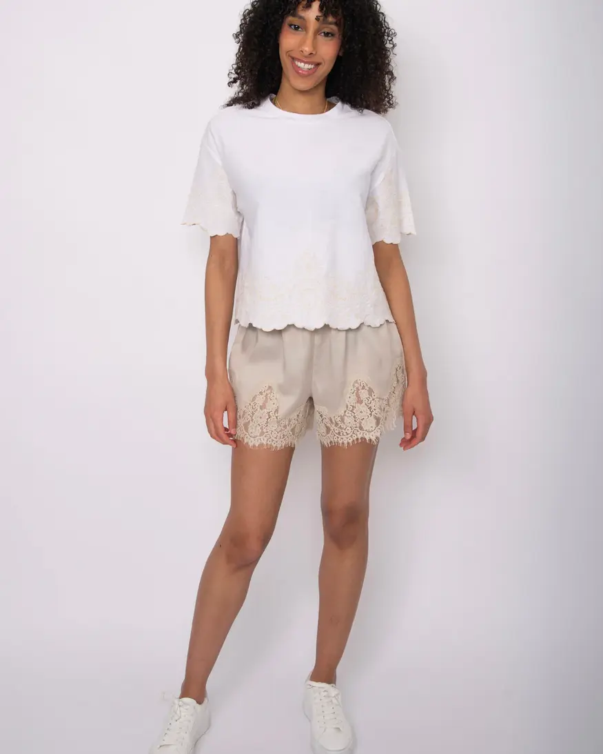RD Style Sadie Lace Trim Shorts