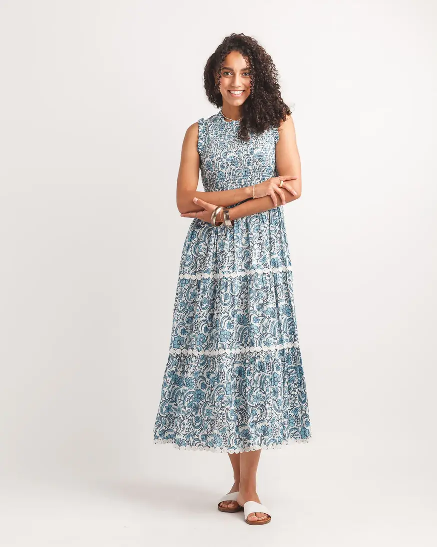 Papillon Sophia Smocked Tiered Midi